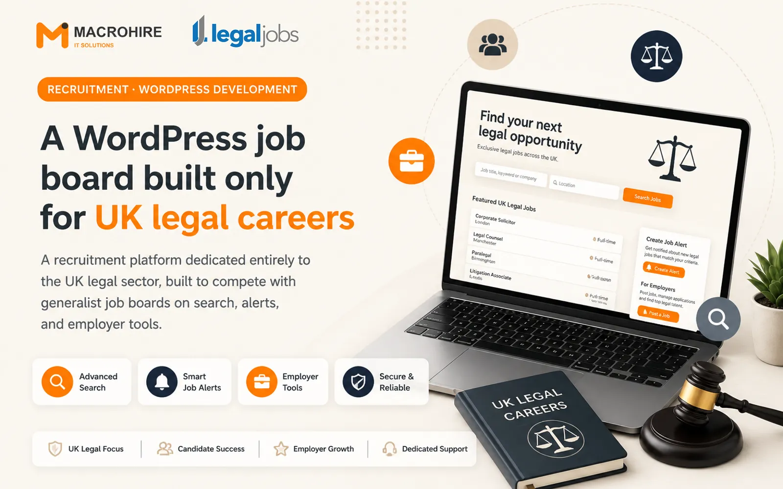 A WordPress job board built only for UK legal careers