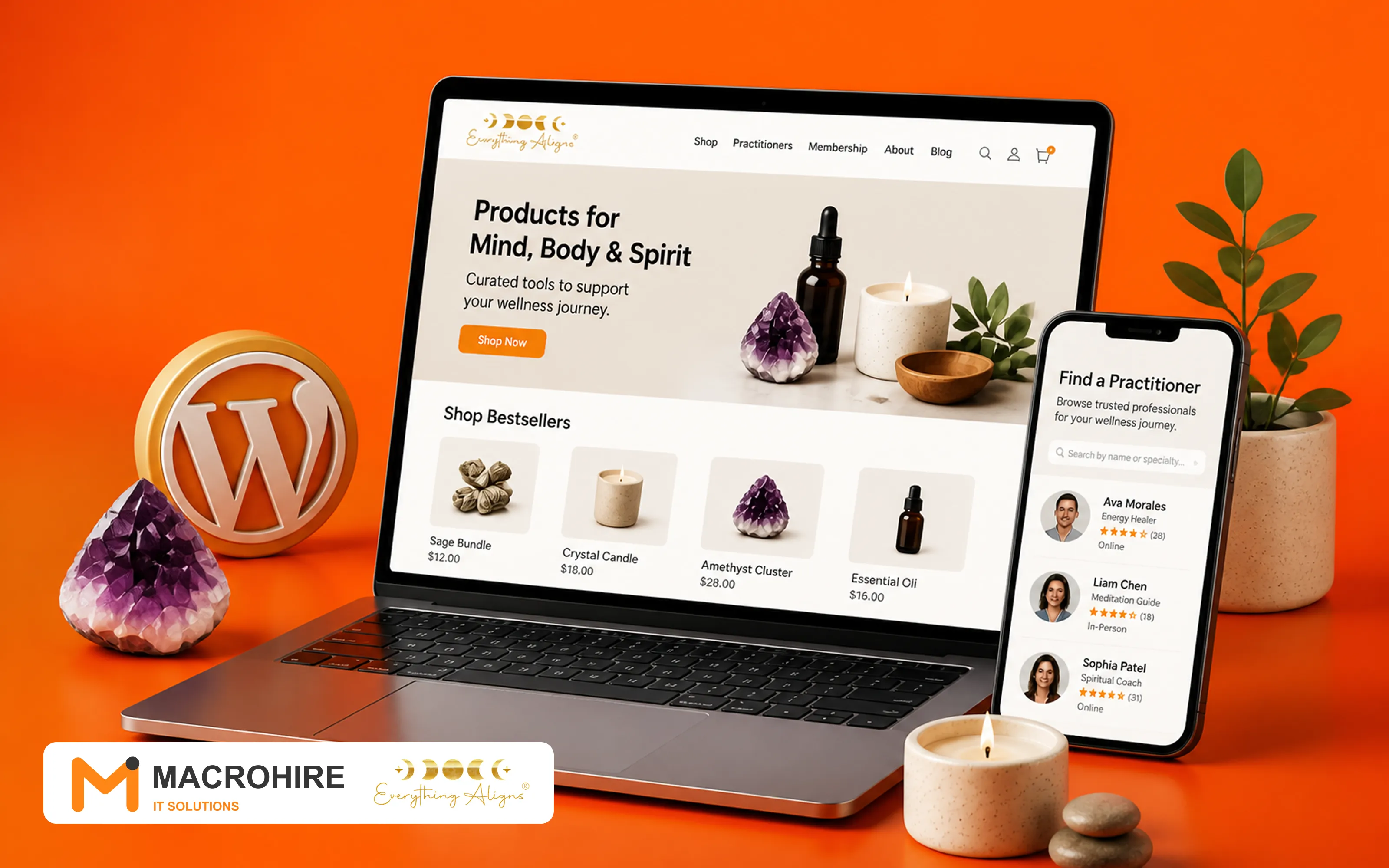 A WooCommerce site that's part shop, part practitioner directory